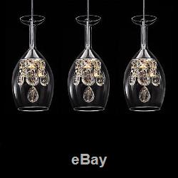 New Modern LED Wine Glass Ceiling Light Pendant Lamp Fixture Chandelier US Stock