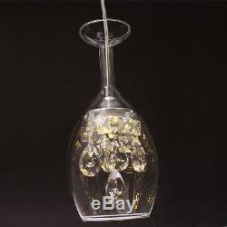 New Modern LED Wine Glass Ceiling Light Pendant Lamp Fixture Chandelier US Stock