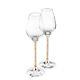New Pair of Gold Swarovski Crystal Filled Wine Glasses Golden Shadow Red White