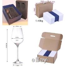 New Pair of Swarovski Crystal Filled Stem Wine Glasses Goblets Wedding Gift