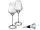 New Pair of Swarovski Crystal Filled Stem Wine Glasses & Wine Bottle Stopper Set