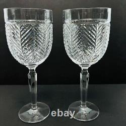 New Ralph Lauren Herringbone Wine Stem Water Goblet 9 1/4 Set of Two Glasses