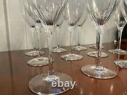 New Set 12 ORREFORS Lisbet Pattern 8 oz Crystal Wine Glasses Goblets 7.5 SWEDEN