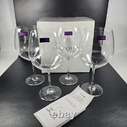 New! Set (4) Vintage Waterford Marquis Crystal 8.5 Balloon Red Wine Glasses