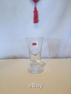 New Stamped & Signed Baccarat Crystal Clear Mille Nuits Water/wine Goblet 5 5/8