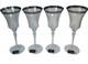 New VTG 90s Mikasa Palatial Platin Wine Glasses 4 Ct Long Stem, Platinum Trim