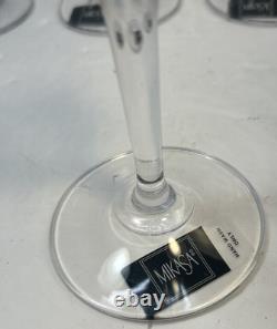 New VTG 90s Mikasa Palatial Platin Wine Glasses 4 Ct Long Stem, Platinum Trim