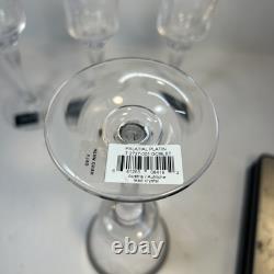 New VTG 90s Mikasa Palatial Platin Wine Glasses 4 Ct Long Stem, Platinum Trim