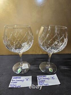 New Waterford Crystal Set of 2 Gin Journeys Olann Balloon Gin/Wine/Water Glasses