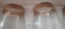 New in box Cristalleria Fratelli Fumo Gold Rim Wine Glasses Hand Made In Italy