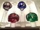 Nib Set Of 4 Multi-color 24% Lead Crystal Long Stemed Wine Goblets