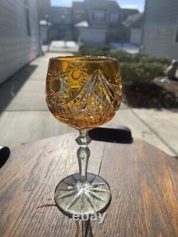 OLENKA TARNOW CRYSTAL GLASS MULTI-COLORED LIQUOR/WINE GLASSES set of 6