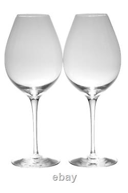 ORREFORS Crystal Difference Primeur Wine Glasses Set/2 by Erika Lagerbielke NIB