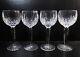 Old Irish WATERFORD Crystal LISMORE 4 Hock Wine Goblets 7.5