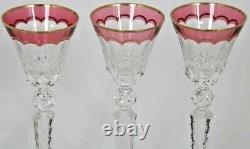 One ST LOUIS CRYSTAL EXCELLENCE RED HOCK GOBLET 10 1/4 Brand New 3 available