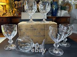 Original Boxed Set of 6 VILLEROY &BOCH Bernadotte Crystal 5.5'' Claret WineGlass