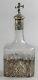 Ornate Silver Mounted Etched Crystal Wine Decanter Late 19th Century