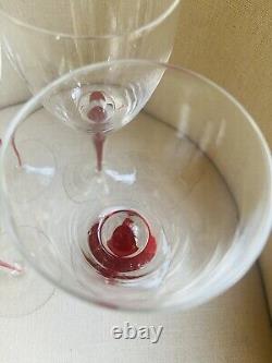 Orrefors INTERMEZZO Red Set of 4 White Wine Glasses 21cm (Q0238)