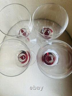 Orrefors INTERMEZZO Red Set of 4 White Wine Glasses 21cm (Q0238)