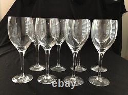 Orrefors Illusion Clear Crystal 7 1/4 Claret Wine Glasses Set of 8 Hand Blown