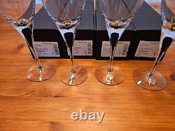 Orrefors Intermezzo Blue White Wine Glasses Set of 4