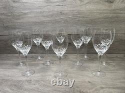 Orrefors Prelude Clear Crystal 7 3/8 Claret Wine Glasses Set Of 10 Sweden