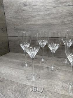 Orrefors Prelude Clear Crystal 7 3/8 Claret Wine Glasses Set Of 10 Sweden