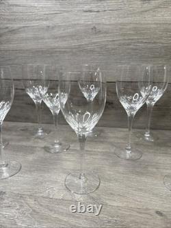 Orrefors Prelude Clear Crystal 7 3/8 Claret Wine Glasses Set Of 10 Sweden