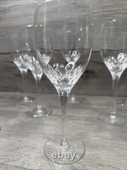 Orrefors Prelude Clear Crystal 7 3/8 Claret Wine Glasses Set Of 10 Sweden