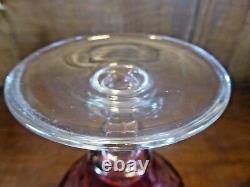 PAIR John Walsh/French CRYSTAL FRUITING VINE cut to clear LARGE WINES 5.6