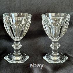 Pair (2) Baccarat Crystal Harcourt Versailles 5 3/8 Claret Wine Glasses MINT