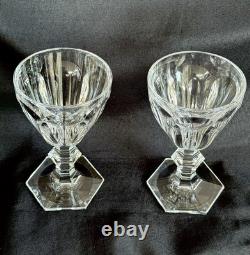 Pair (2) Baccarat Crystal Harcourt Versailles 5 3/8 Claret Wine Glasses MINT