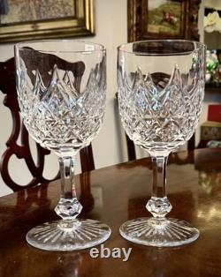 Pair (2) Large Baccarat Crystal Colbert Tall Water Goblets France 7.25
