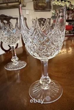 Pair (2) Large Baccarat Crystal Colbert Tall Water Goblets France 7.25