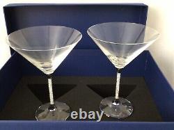 Pair (2) Swarovski Crystalline Cocktail / Martini Glasses In Original Box