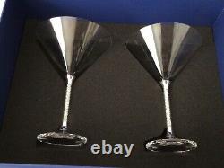 Pair (2) Swarovski Crystalline Cocktail / Martini Glasses In Original Box