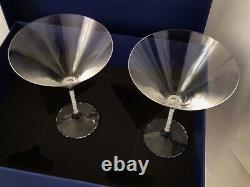 Pair (2) Swarovski Crystalline Cocktail / Martini Glasses In Original Box