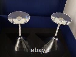 Pair (2) Swarovski Crystalline Cocktail / Martini Glasses In Original Box