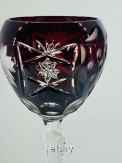 Pair Crystal Clear Industries Wine Hock Ruby Red Incuts 8 1/4