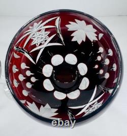 Pair Crystal Clear Industries Wine Hock Ruby Red Incuts 8 1/4