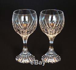 Pair Of Baccarat Crystal Massena Glasses 6.5 Tall Water Wine Glasses Goblets