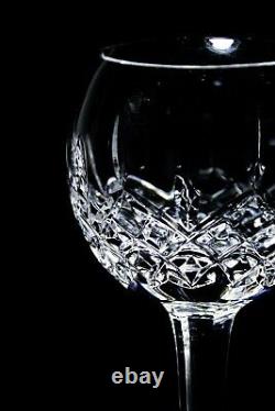 Pair Of Fine WATERFORD Ballon Wine Lismore Cut Tall Crystal Glasses
