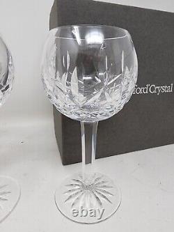 Pair Of Waterford Crystal Lismore Balloon Wine Glasses Original Packaging