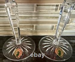 Pair Of Waterford Crystal Lismore Crimson Hock Wine Glasses, Made In Poland