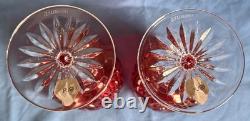 Pair Of Waterford Crystal Lismore Crimson Hock Wine Glasses, Made In Poland