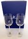 Pair Swarovski Crystalline Stem Red Wine Glasses Footed Weinberg 626624 Vintage