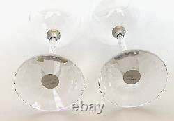 Pair Swarovski Crystalline Stem Red Wine Glasses Footed Weinberg 626624 Vintage