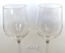 Pair Swarovski Crystalline Stem Red Wine Glasses Footed Weinberg 626624 Vintage