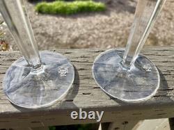 Pair VTG Ralph Lauren Crystal Goblet Herringbone Water Wine Glasses 9.25