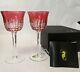 Pair WATERFORD Crystal Simply Pink 8 ¼ Water Goblets New in Box